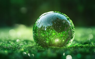 Aufkleber - Green globe with environmental icon for ESG