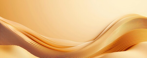 Aufkleber - Gold abstract background concept. A smooth gradient background with flowing curves in warm golden shades.