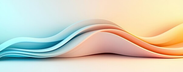Poster - Scenery abstract background idea. Abstract flowing waves in blue and orange hues create a serene visual atmosphere.