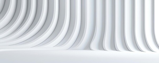 Aufkleber - Scenery abstract background idea. A minimalist design featuring smooth, flowing white lines and curves for creative projects.