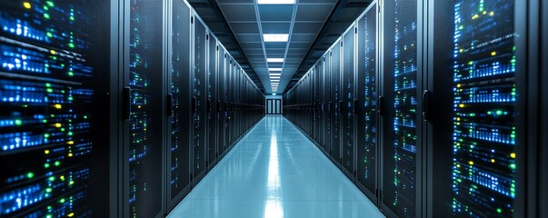 Aufkleber - Visualize a techforward business concept with global cloud computing, ecoconscious data centers, and resilient backup mechanisms