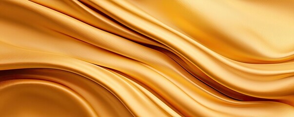 Poster - Gold abstract background concept. Smooth, flowing golden fabric texture creating a luxurious and elegant appearance.