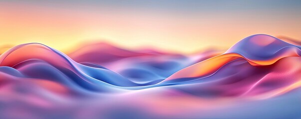 Poster - Scenery abstract background idea. Abstract waves in vibrant colors create a serene and calming atmosphere.