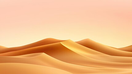 Poster - Scenery abstract background idea. Serene desert landscape with undulating sand dunes and soft pastel hues at sunset.