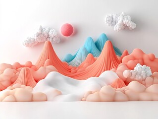 Poster - Captivating Pastel Alien Landscape with Fantastical 3D Formations and Flowing Brushwork   Otherworldly Digital Showcasing a Surreal Dreamlike Environment with Vibrant Colors Gradients and Textures