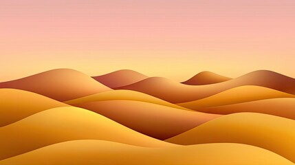 Aufkleber - Scenery abstract background idea. Stunning abstract landscape with flowing hills in warm shades of orange and pink.