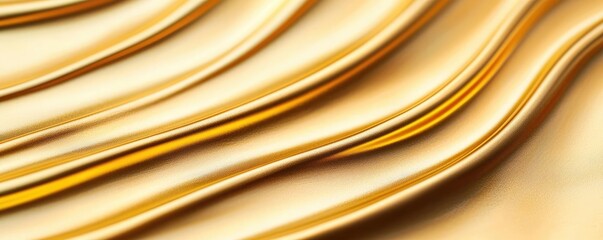 Aufkleber - Gold abstract background concept. A close-up view of elegant golden waves creating a smooth and luxurious texture.