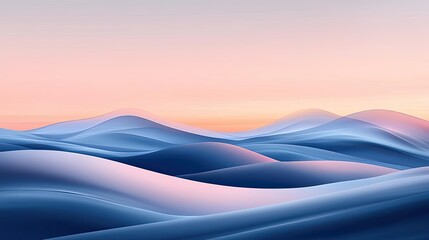 Poster - Scenery abstract background idea. Serene abstract landscape with gentle waves and soft pastel hues at dawn.