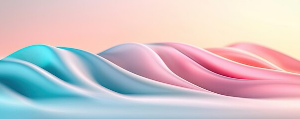 Aufkleber - Scenery abstract background idea. Flowing waves of pastel colors create a serene and calming abstract background.