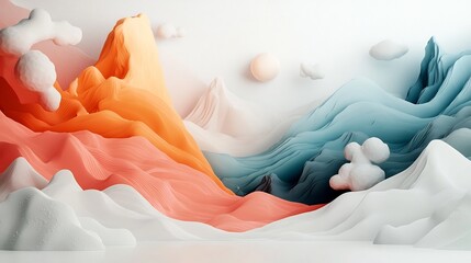 Poster - Ethereal pastel alien landscape with mesmerizing prismatic geological formations floating in a serene otherworldly environment  Vibrant colors textures and shapes create a captivating