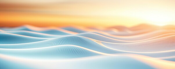 Aufkleber - Scenery abstract background idea. Abstract sea waves gently rolling towards a serene sunset, evoking tranquility and peace.