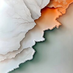 Poster - Mesmerizing Marble Inspired Abstract Composition with Captivating Interplay of Light and Shadow A Serene and Soothing Visual Aesthetic in Muted Earthy Tones of Grays Whites and Taupes