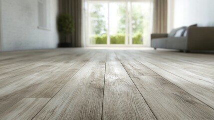 Light wood floor with a rustic texture.