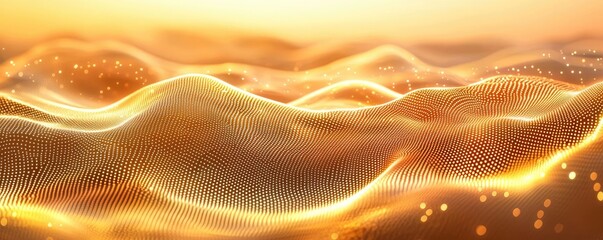 Poster - Scenery abstract background idea. Abstract wave patterns in golden hues create a mesmerizing digital background.