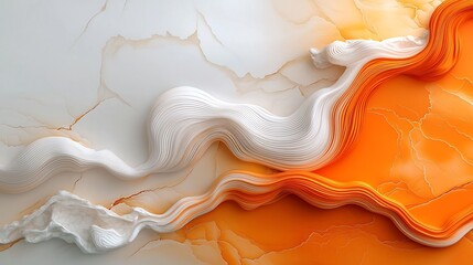 Poster - Luxurious marble like surface with a unique mesmerizing pattern featuring finely detailed intricate swirls and striations in a harmonious balanced layout  The glossy