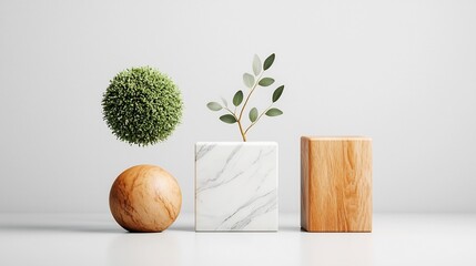 Poster - Elegant marble sculpture with geometric forms reflective polished surfaces and intricate veining patterns displayed in a minimalist gallery setting