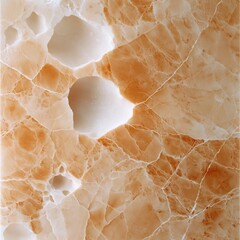 Poster - Exquisite marble slab featuring intricate natural veins swirls and a smooth glossy finish in warm tones of beige tan and gold  The serene and calming textures create a timeless elegant
