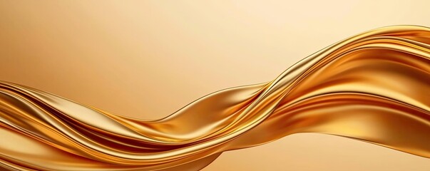 Poster - Gold abstract background concept. Elegant golden waves flowing gracefully, creating a stunning abstract background.