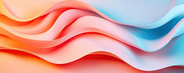 Poster - Scenery abstract background idea. Abstract waves of color in orange, pink, and blue create a calming visual effect.