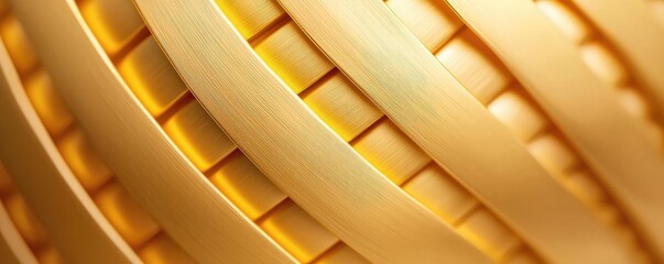 Poster - Gold abstract background concept. Close-up of intricately woven golden material showcasing texture and shine.