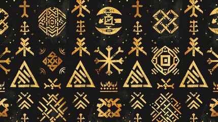 Wall Mural - nordic runes seamless pattern wallpaper