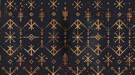 Wall Mural - nordic runes seamless pattern wallpaper