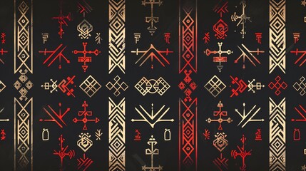 Wall Mural - nordic runes seamless pattern wallpaper