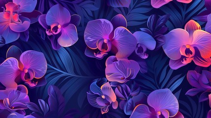 Wall Mural - orchid seamless pattern wallpaper