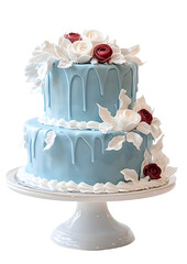 Poster - png elegant blue two-tier cake