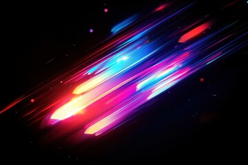 Speed, light streaks, neon, dark background, motion, abstract, digital art, website banner