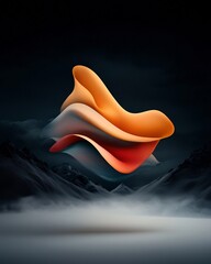 Leinwandbilder - Captivating surreal and abstract scene featuring a wave like design formed by pastel colored dots and sinuous lines