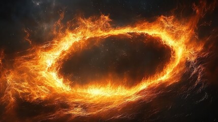 Wall Mural - Fiery ring in space, cosmic fire.