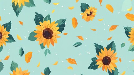 sunflower seamless pattern wallpaper