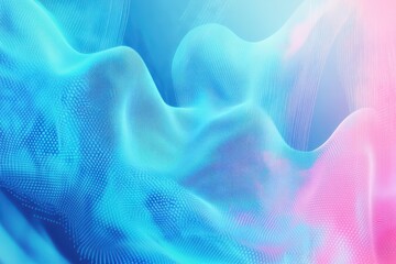 Poster - Abstract blue pink wave flowing digital background