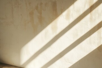 Wall Mural - Sunlight shadows on textured wall, interior corner