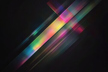 Poster - abstract colorful streaks, digital art, dark background, website header