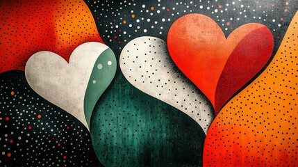 Poster - Abstract Heart Shaped Art Featuring Vivid Colors