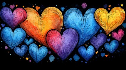Poster - Colorful Hearts Arranged in a Lovely Design