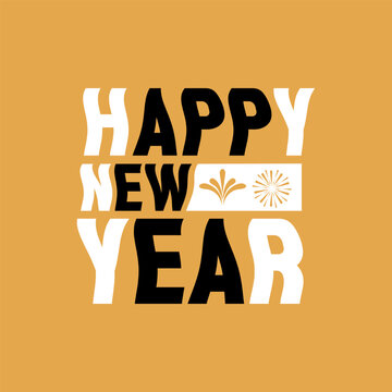 Happy New Year typography vector | Typography vector