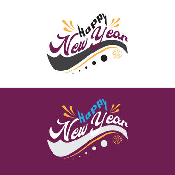 Happy New Year typography vector | Typography vector