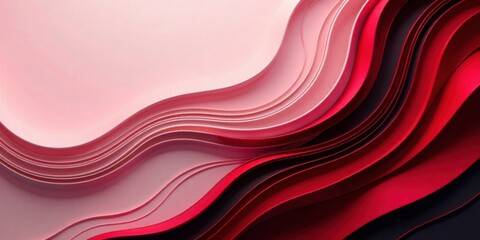 Leinwandbilder - Abstract Pink and Red Curving Layers Background Illustration