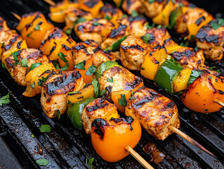 Wall Mural - Grilled chicken skewers