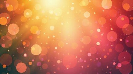 Poster - Abstract Warm-Colored Bokeh Background with Glowing Circles and Shimmering Particles