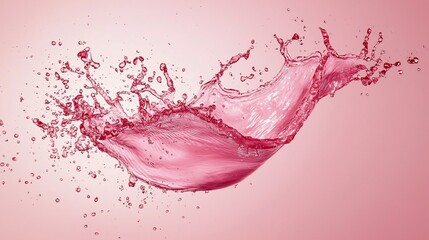 Fototapete - Pink liquid splash, dynamic motion, fluid, vibrant.
