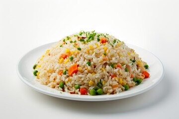 Wall Mural - Fried rice in plate food vegetable jambalaya.