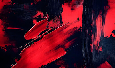 Poster - red and black color background, brush stroke, grunge style, minimalistic design, epic wallpaper
