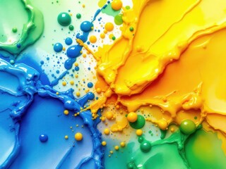 Poster - Vibrant splash of multicolored paint in dynamic abstract composition