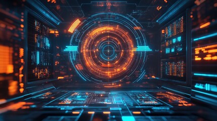 Poster - A glowing digital interface featuring Crossmatic puzzle options and player stats, set in a futuristic theme.