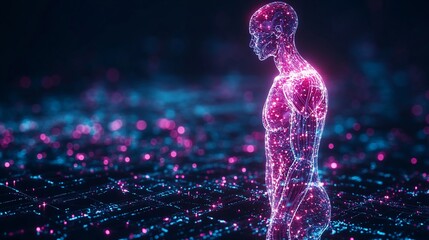 Wall Mural - digital anatomy: a futuristic glimpse into the human body's network