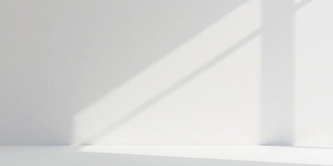 Poster - Serene Minimalist White Wall with Light and Shadow Display